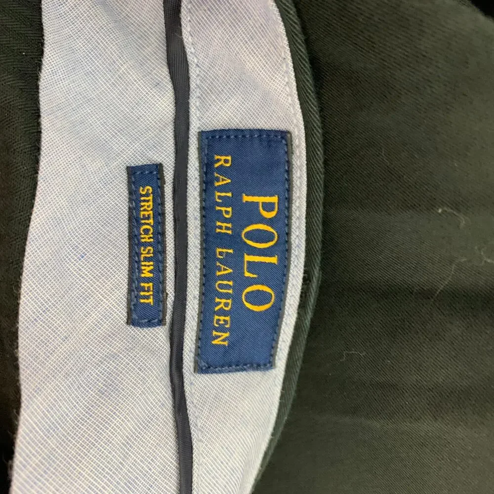 POLO by RALPH LAUREN Size 38 Black Cotton Slim Fit Casual Pants